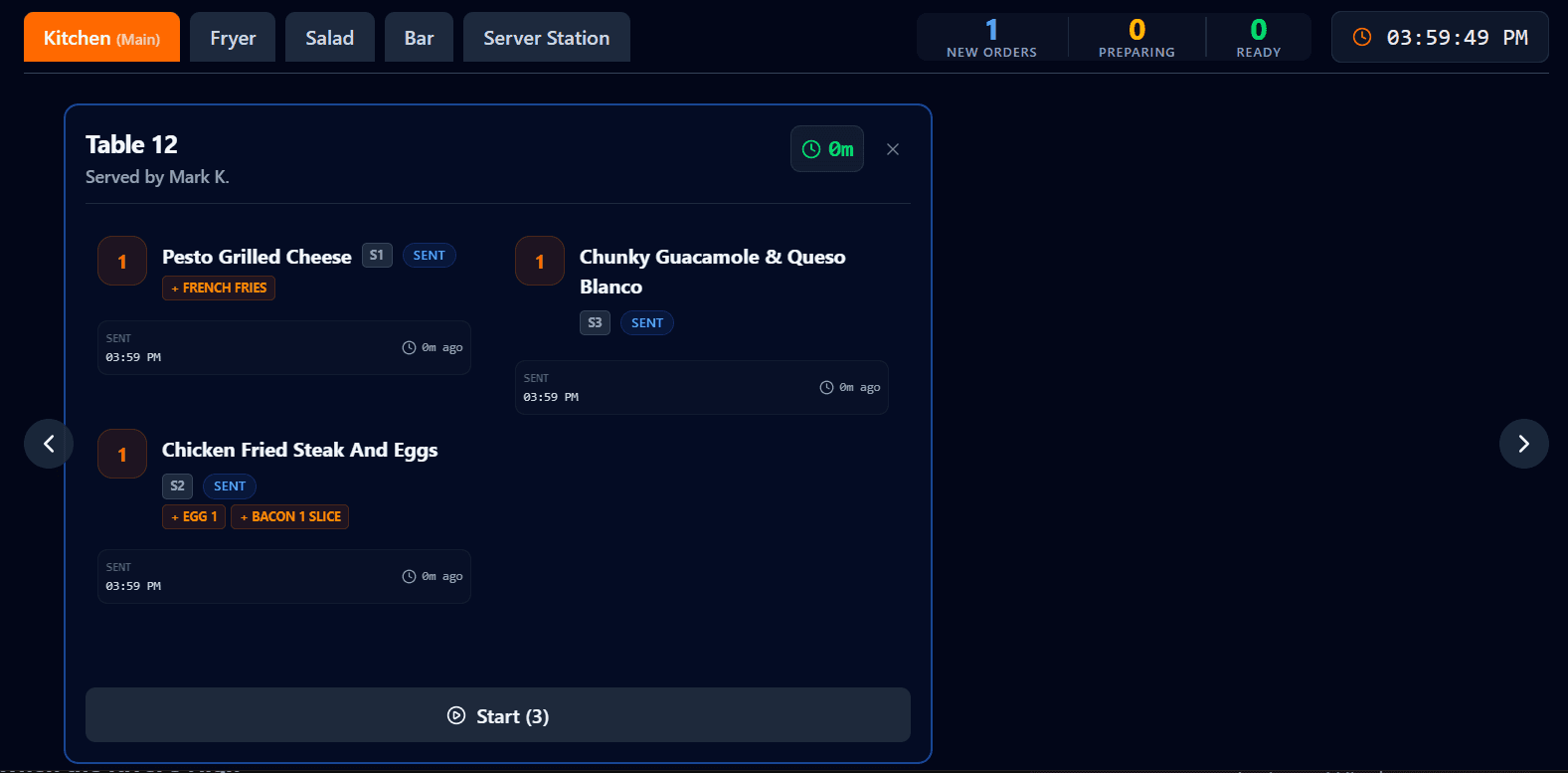 HubPlate KDS Interface